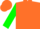 Silk - Orange, green 'v', orange stripes on green sleeves, orange cap