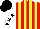 Silk - Red & yellow stripes, white sleeves, black stars, black cap