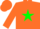 Silk - Orange, green star, orange cap