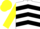 Silk - White, black chevrons, yellow sleeves, yellow cap