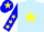 Silk - Light blue body, yellow star, blue arms, yellow stars, blue cap, yellow star