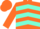 Silk - Aqua, orange ball, aqua chevrons on orange slvs