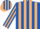 Silk - Royal blue, beige stripes