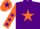 Silk - Purple, orange star, orange sleeves, purple stars, orange cap, purple star