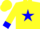 Silk - Yellow, blue star , blue cuffs