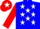 Silk - blue, white stars, red sleeves, red cap, white star