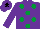 Silk - Purple, emerald green spots, purple cap, black star