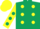 Silk - Dark Green, Yellow spots, Yellow sleeves, Dark Green spots, Yellow cap