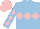 Silk - Light blue, pink triple diamond, diamonds on sleeves and cap