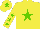 Silk - Yellow, green star, green diamonds on sleeves