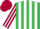Silk - Emerald Green and White stripes, Claret and White striped sleeves, Claret cap