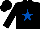 Silk - Black, royal blue star