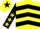 Silk - Yellow, Black chevrons, Black sleeves, Yellow stars, Yellow cap, Black star