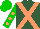 Silk - Green-light body, orange epaulettes, orange arms, green-light chevron, green-light cap