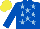 Silk - Royal blue, light blue stars, yellow cap