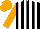 Silk - Black and White stripes, Orange sleeves and cap