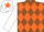 Silk - Brown and Orange diamonds, White sleeves, White cap, Orange star