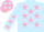 Silk - Light Blue, Pink stars