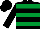 Silk - Emerald green and white halved horizontally, emerald green sleeves, quartered cap
