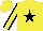 Silk - Yellow body, black diabolo, yellow arms, black diaboloes, yellow cap, black diamond
