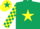Silk - Dark Green, Yellow star, checked sleeves, Yellow cap, Dark Green star