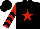 Silk - Grey, red stars, sleeves and star on cap