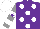 Silk - purple, white spots, hooped sleeves, purple star on white cap