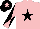 Silk - Pink, black star, diabolo on sleeves, black cap, pink star