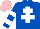 Silk - ROYAL BLUE, WHITE Cross of Lorraine, hooped sleeves, PINK cap