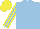 Silk - Light blue, yellow striped sleeves, yellow cap