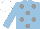 Silk - Light blue, grey spots, light blue sleeves, white cap