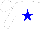 Silk - White, blue star,