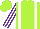 Silk - Lime green, white braces, white and purple striped sleeves, lime green cap