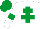 Silk - White, emerald green cross of lorraine, armlet and cap