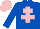 Silk - royal blue, pink cross of lorraine, pink cap