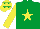 Silk - Emerald green, yellow star & sleeves, yellow cap, emerald green stars