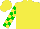 Silk - Yellow,green and yellow blocks on sleeves