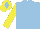 Silk - Light blue, yellow sleeves, yellow cap, light blue diamond