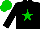 Silk - Black, green star, green cap