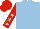 Silk - Light blue, red sleeves, light blue stars, red cap