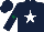 Silk - Dark blue, white star, dark green star on sleeves, dark blue cap