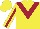 Silk - Yellow, maroon v and stripe on sleeves