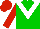 Silk - Green body, white chevron, red arms, red cap