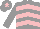 Silk - Grey, pink chevrons, grey cap, pink star