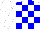 Silk - White and blue blocks