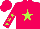 Silk - Fushia, lime star, lime stars on sleeves