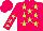 Silk - Fuchsia, lime green stars, lime green stars on sleeves