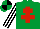 Silk - Emerald green, red cross of lorraine, white and black striped sleeves, quartered cap