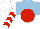 Silk - Light blue and white halved horizontally, red ball, red chevrons on white sleeves, white cap