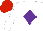 Silk - White, purple diamond, red cap